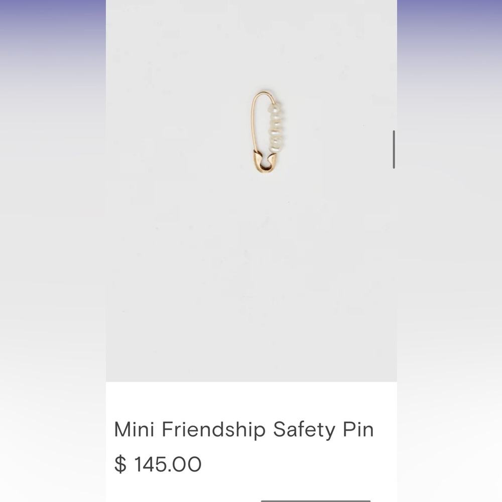 COPY - Loren Stewart pearl safety pin earring